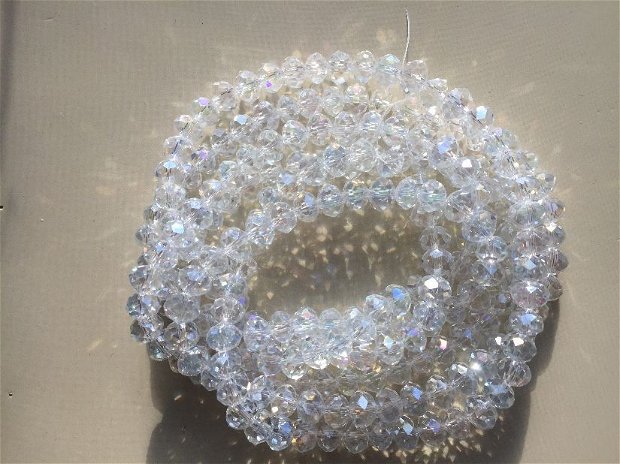 Șirag cristale (8x6mm) fatetate transparente