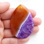 Pandant  Agat  - masiv - oranj / violet