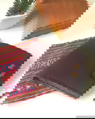 Portofel "AD1" din piele naturala reciclata, multicompartimentat, personalizat prin gravura