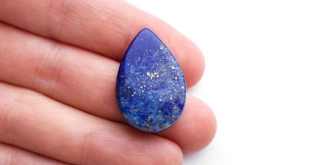 Cabochon  Lapis Lazuli  -  lacrima plata - cu 2 fete   - LP62