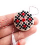 Martisor cu broderie manuala  - motive traditionale pe panza taraneasca cod MT1014