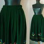 FUSTA STOFA LANA VERDE BRODATA MANUAL