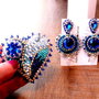 Set Brosa si Cercei - Blue Heart