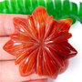 K0588 - Cabochon, agata, floare sculptata, caramiziu, 44x44x7mm