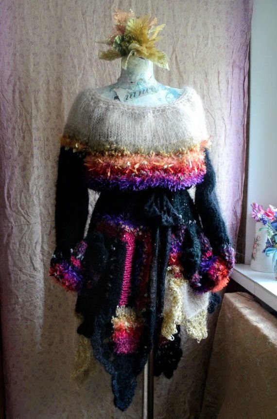 Rochie tricotata/crosetata ,pulover Romantic Winter