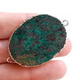 Chrysocolla naturala cu  margini electroplacate aur