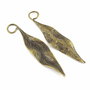 Pandantiv frunza bronz antichizat, 76x16 mm
