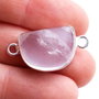 Conector  quartz roz pal in rama argintata