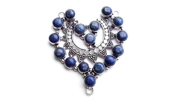 REZERVAT _ L _ Pandant cu aspect rustic cu pietre de Lapis Lazuli
