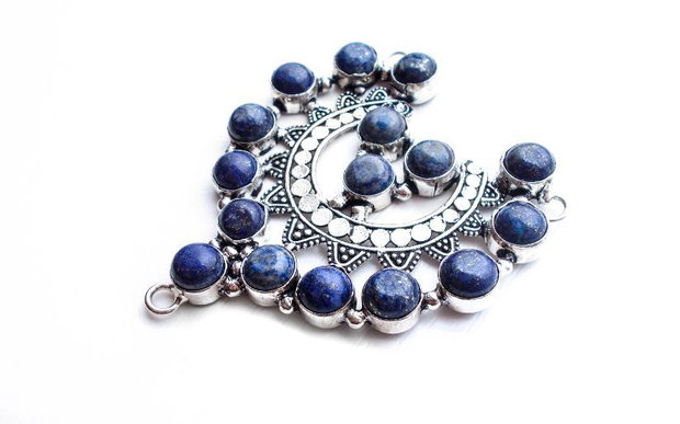 REZERVAT _ L _ Pandant cu aspect rustic cu pietre de Lapis Lazuli