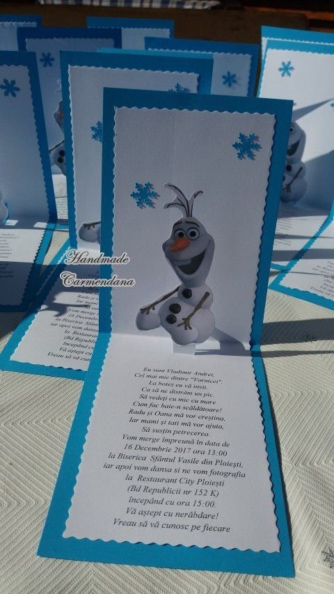 Invitatii 3D Olaf