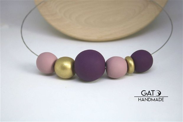 Colier Double Wear-Wear it 2 Ways! Colectia SISTER&SOUL/violet royal, roz cenusa, auriu