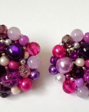 Cercei rotunzi-violet /fuchsia