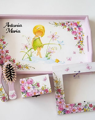Set mot fetite, set mot cu flori, set pentru taierea motului cu floricele, set roz, set turta