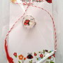 Brosa martisor cabochon sticla 14mm gargarita.