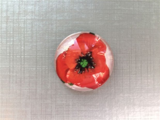 Cabochon (25mm) Floare mac