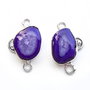 Set agate mov - in rama  de alama argintata