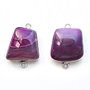 Agate  ( 2 buc) - in rama  de alama argintata