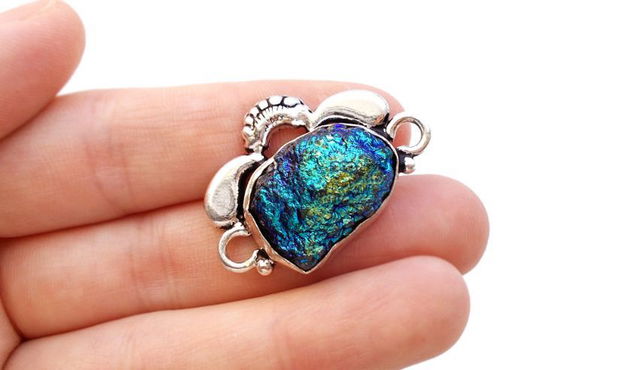 Pandant  Titanium druzy electroplacat