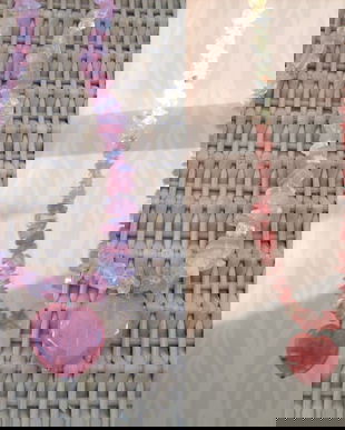 COLIER PIATRA QUART ROSE