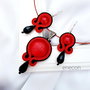 Set soutache rosu si negru