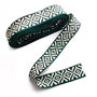 Banda textila cu motive populare - [ rola 5 m ] - verde / crem