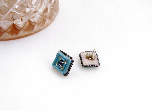 Cercei turcoaz cu cristale Swarovski, Cercei zi