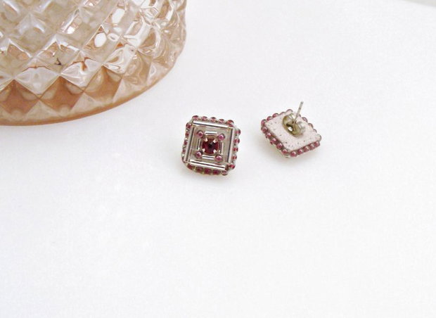 Cercei argintii cu cristale Swarovski, Cercei geometrici