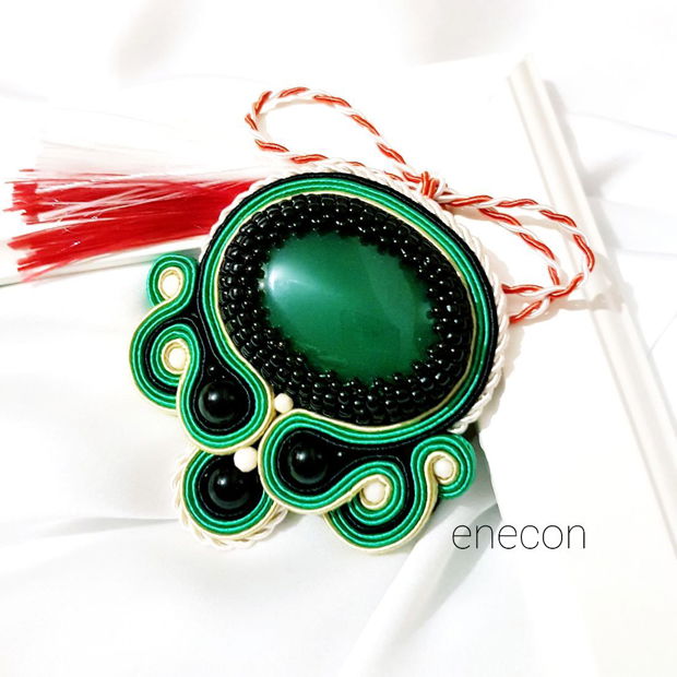 Brosa soutache jad