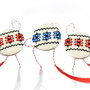 Martisor cu broderie manuala  - motive traditionale pe panza taraneasca cod M1142