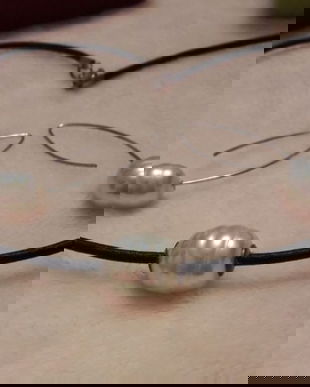 Set colier argint 925 cu perla si snur piele