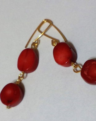 cercei din piatra de coral/cercei talisman - red earrings