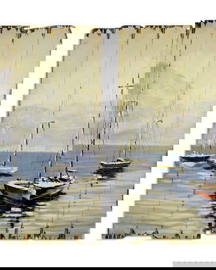 Set doua tablouri din lemn cu vapoare