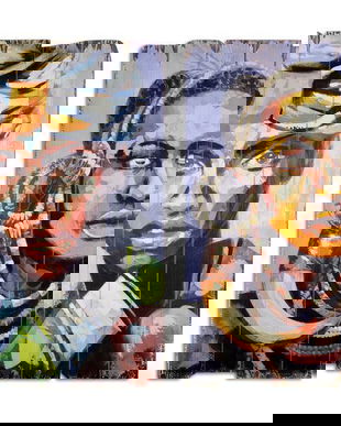 Set doua tablouri din lemn cu africani