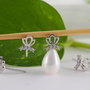 Baza cercei, argint 925 si cubic zirconia (1per)