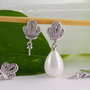 Baza cercei, argint 925 si cubic zirconia (1per)