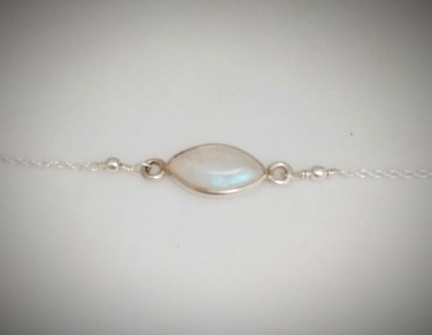 Colier argint cu Piatra lunii (Rainbow Moonstone)