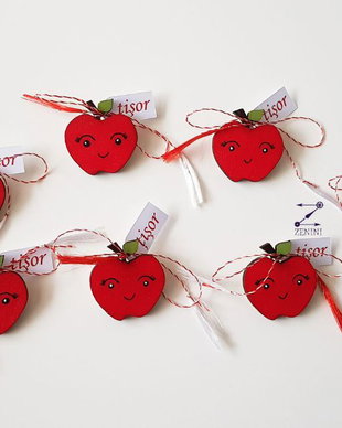 Martisoare mere, mar-tisor, martisor pictat, martisor mar, brosa mar, brosa martisor