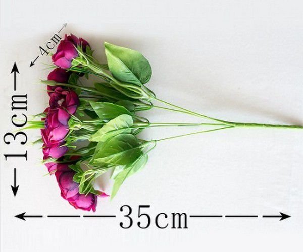K0634 - Buchet flori decorative, 5 ramurele, 10 flori, lungime 35cm