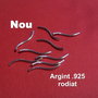 Tub S din argint .925 rodiat aprox 1.5x21 mm