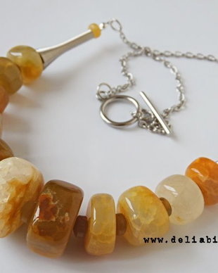 Colier agate galbene 02