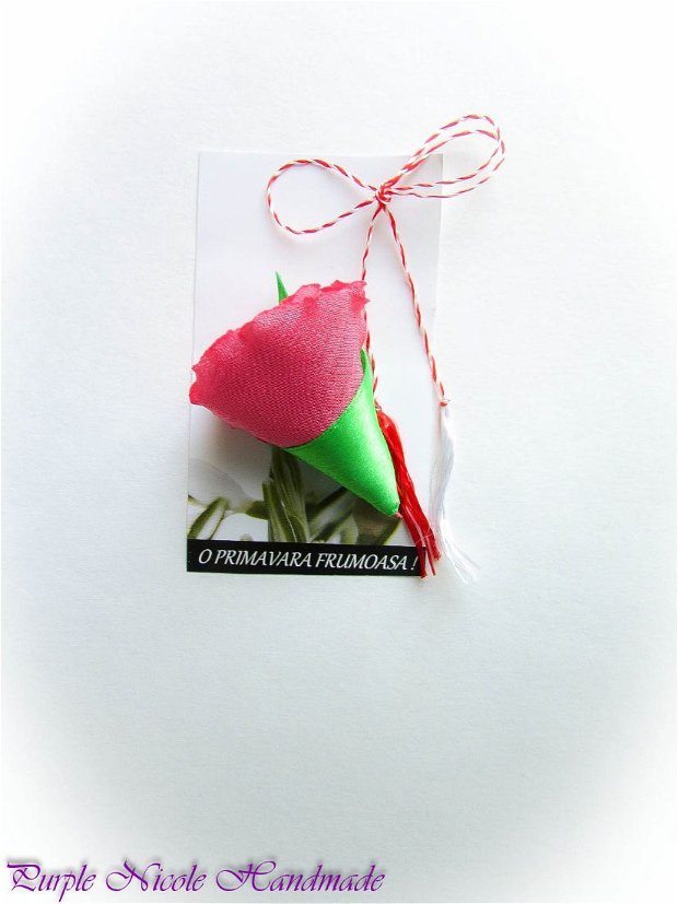 Garofita roz - martisor floare handmade