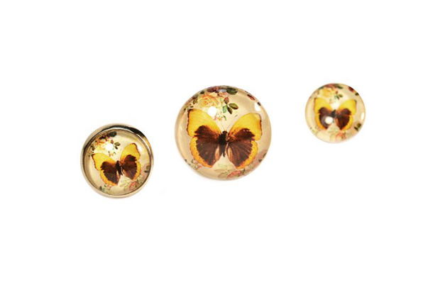 Cabochon sticla 12mm fluture