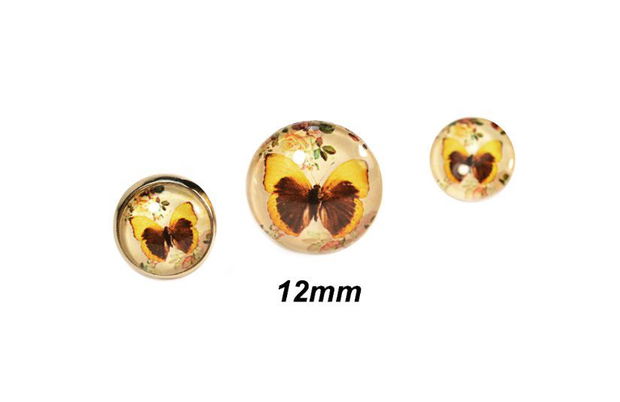 Cabochon sticla 12mm fluture