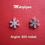Fulg de nea din argint .925 rodiat cu zirconii aprox 7x9 mm (cu anoul)