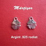 Trifoi norocos din argint .925 rodiat aprox 9x12.5 mm (cu anooul)