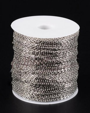 Lant metalic, 3x2mm, platinum