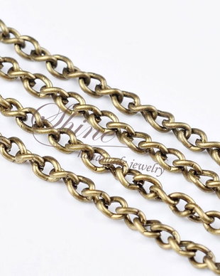 Lant metalic bronz, rasucit, 3x2mm