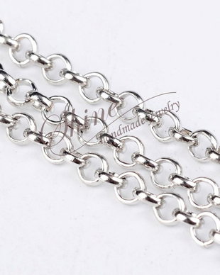 Lant metalic rotund, platinum, 2x1mm