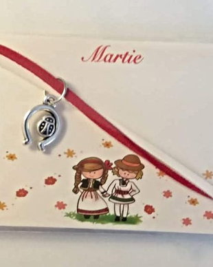 Bratara snur suede cu charm potcoava cu trifoi